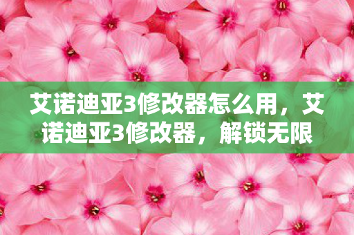 艾诺迪亚3修改器怎么用，艾诺迪亚3修改器，解锁无限可能的冒险之旅