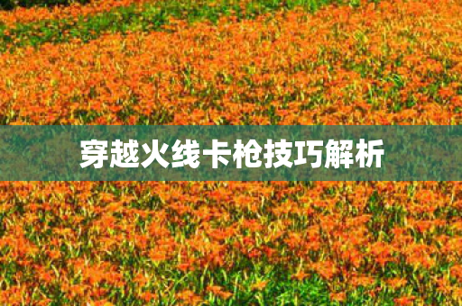 穿越火线卡枪技巧解析 穿越火线卡枪技巧解析