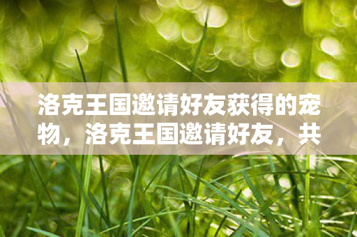 洛克王国邀请好友获得的宠物,洛克王国邀请好友,共筑友谊,共享欢乐 洛克王国邀请好友获得的宠物,洛克王国邀请好友,共筑友谊,共享欢乐