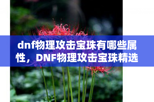 dnf物理攻击宝珠有哪些属性,DNF物理攻击宝珠精选,提升战斗力的必备神器 dnf物理攻击宝珠有哪些属性,DNF物理攻击宝珠精选,提升战斗力的必备神器