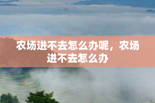 农场进不去怎么办呢,农场进不去怎么办 农场进不去怎么办呢,农场进不去怎么办