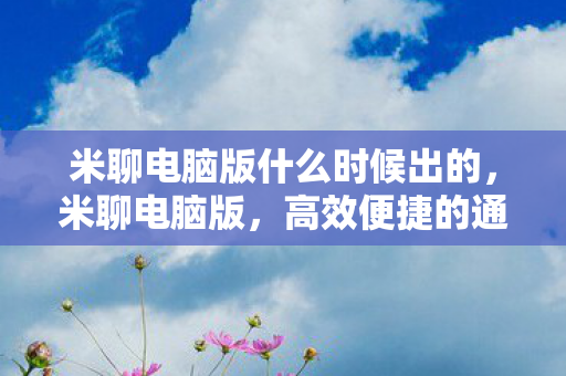 米聊电脑版什么时候出的,米聊电脑版,高效便捷的通讯新体验 米聊电脑版什么时候出的,米聊电脑版,高效便捷的通讯新体验