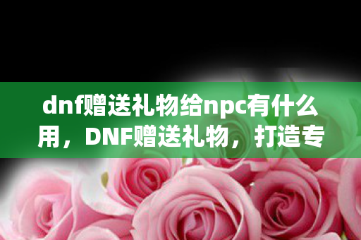 dnf赠送礼物给npc有什么用,DNF赠送礼物,打造专属心意,传递无限情谊 dnf赠送礼物给npc有什么用,DNF赠送礼物,打造专属心意,传递无限情谊