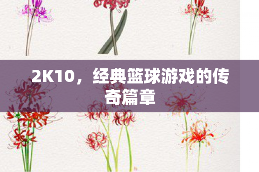 2K10,经典篮球游戏的传奇篇章 2K10,经典篮球游戏的传奇篇章