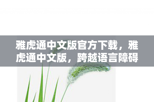 雅虎通中文版官方下载,雅虎通中文版,跨越语言障碍的沟通桥梁 雅虎通中文版官方下载,雅虎通中文版,跨越语言障碍的沟通桥梁