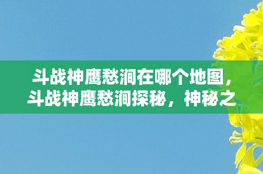 斗战神鹰愁涧在哪个地图，斗战神鹰愁涧探秘，神秘之地的所在