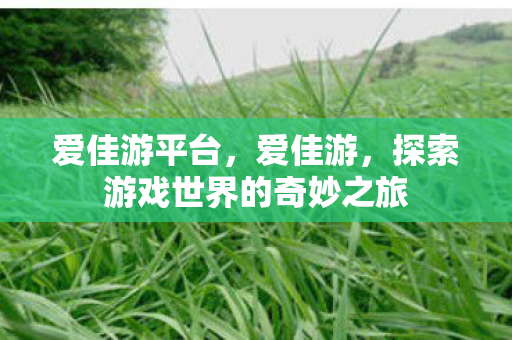 爱佳游平台,爱佳游,探索游戏世界的奇妙之旅 爱佳游平台,爱佳游,探索游戏世界的奇妙之旅
