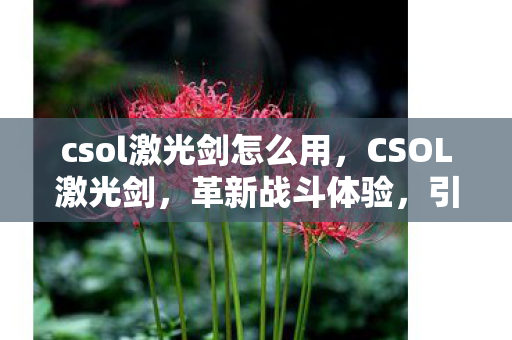 csol激光剑怎么用，CSOL激光剑，革新战斗体验，引领未来潮流