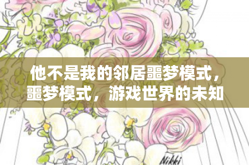 他不是我的邻居噩梦模式,噩梦模式,游戏世界的未知挑战与玩家心理 他不是我的邻居噩梦模式,噩梦模式,游戏世界的未知挑战与玩家心理