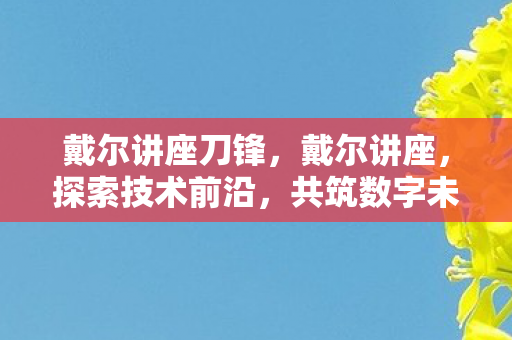 戴尔讲座刀锋,戴尔讲座,探索技术前沿,共筑数字未来 戴尔讲座刀锋,戴尔讲座,探索技术前沿,共筑数字未来