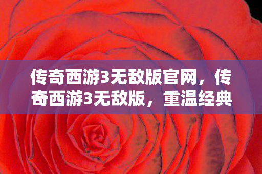传奇西游3无敌版官网,传奇西游3无敌版,重温经典,畅享无限可能 传奇西游3无敌版官网,传奇西游3无敌版,重温经典,畅享无限可能