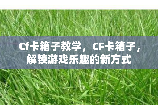 Cf卡箱子教学,CF卡箱子,解锁游戏乐趣的新方式 Cf卡箱子教学,CF卡箱子,解锁游戏乐趣的新方式