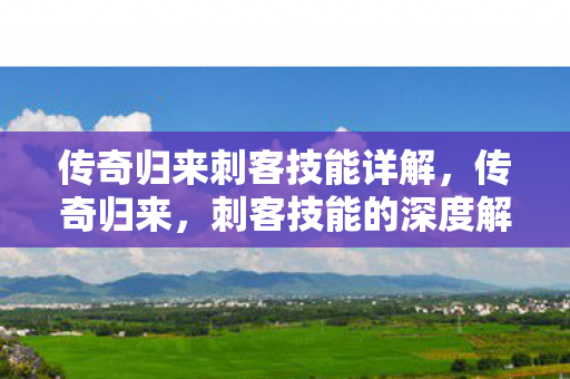 传奇归来刺客技能详解,传奇归来,刺客技能的深度解析 传奇归来刺客技能详解,传奇归来,刺客技能的深度解析