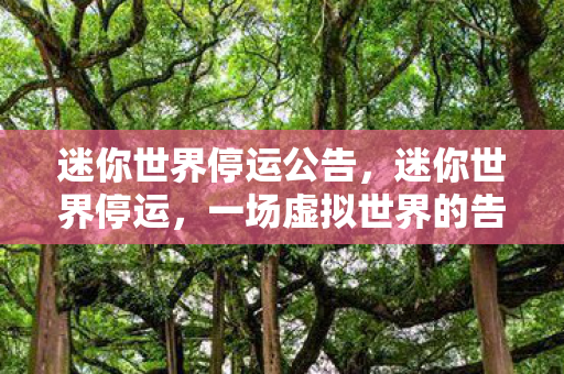 迷你世界停运公告,迷你世界停运,一场虚拟世界的告别 迷你世界停运公告,迷你世界停运,一场虚拟世界的告别