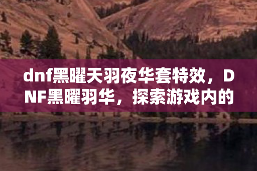 dnf黑曜天羽夜华套特效,DNF黑曜羽华,探索游戏内的独特魅力与玩家社区的文化 dnf黑曜天羽夜华套特效,DNF黑曜羽华,探索游戏内的独特魅力与玩家社区的文化