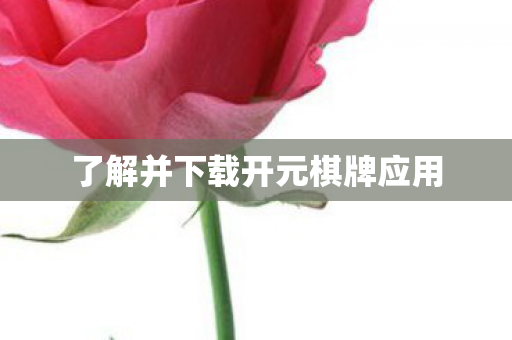 了解并下载开元棋牌应用 了解并下载开元棋牌应用