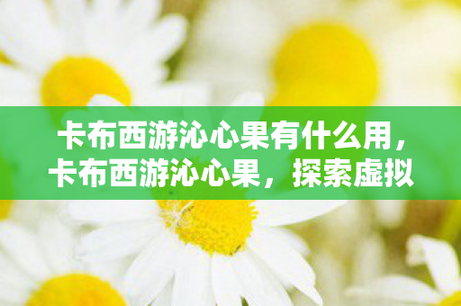 卡布西游沁心果有什么用，卡布西游沁心果，探索虚拟世界的奇妙之旅
