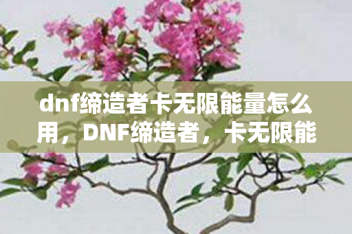 dnf缔造者卡无限能量怎么用,DNF缔造者,卡无限能量的奥秘 dnf缔造者卡无限能量怎么用,DNF缔造者,卡无限能量的奥秘