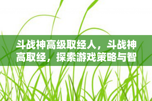 斗战神高级取经人,斗战神高取经,探索游戏策略与智慧的深度之旅 斗战神高级取经人,斗战神高取经,探索游戏策略与智慧的深度之旅