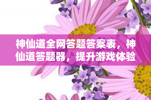 神仙道全网答题答案表,神仙道答题器,提升游戏体验的得力助手 神仙道全网答题答案表,神仙道答题器,提升游戏体验的得力助手