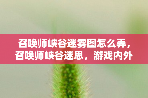 召唤师峡谷迷雾图怎么弄，召唤师峡谷迷思，游戏内外的平衡与探索