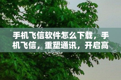 手机飞信软件怎么下载，手机飞信，重塑通讯，开启高效沟通新篇章
