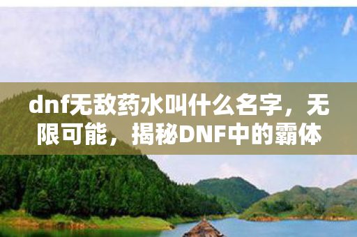 dnf无敌药水叫什么名字，无限可能，揭秘DNF中的霸体护甲药水