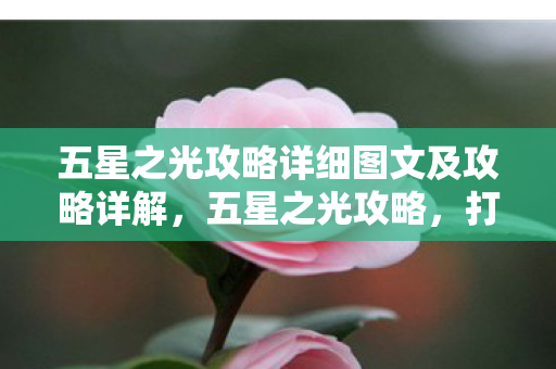 五星之光攻略详细图文及攻略详解，五星之光攻略，打造你的游戏巅峰
