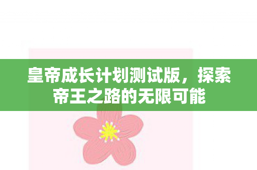 皇帝成长计划测试版,探索帝王之路的无限可能 皇帝成长计划测试版,探索帝王之路的无限可能