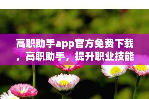 高职助手app官方免费下载,高职助手,提升职业技能的得力助手 高职助手app官方免费下载,高职助手,提升职业技能的得力助手