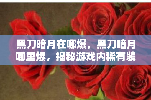 黑刀暗月在哪爆,黑刀暗月哪里爆,揭秘游戏内稀有装备掉落点 黑刀暗月在哪爆,黑刀暗月哪里爆,揭秘游戏内稀有装备掉落点