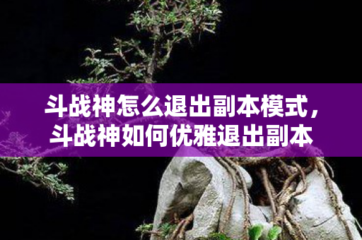 斗战神怎么退出副本模式,斗战神如何优雅退出副本 斗战神怎么退出副本模式,斗战神如何优雅退出副本