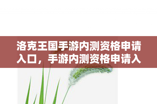 洛克王国手游内测资格申请入口，手游内测资格申请入口，如何轻松获取？