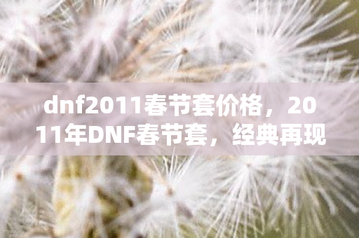 dnf2011春节套价格,2011年DNF春节套,经典再现,情怀与实力并存 dnf2011春节套价格,2011年DNF春节套,经典再现,情怀与实力并存
