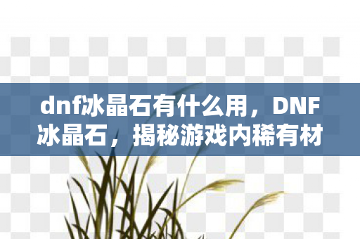 dnf冰晶石有什么用,DNF冰晶石,揭秘游戏内稀有材料的珍贵价值与应用 dnf冰晶石有什么用,DNF冰晶石,揭秘游戏内稀有材料的珍贵价值与应用