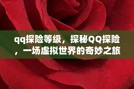 qq探险等级,探秘QQ探险,一场虚拟世界的奇妙之旅 qq探险等级,探秘QQ探险,一场虚拟世界的奇妙之旅