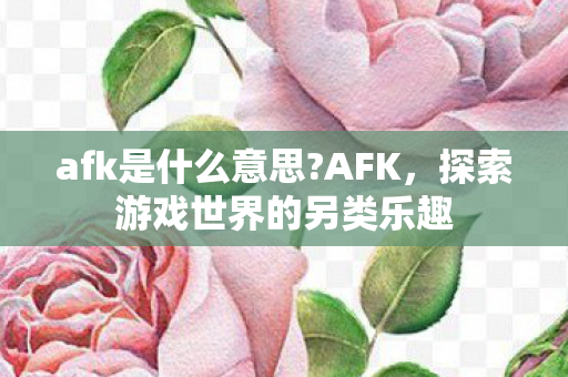 afk是什么意思?AFK,探索游戏世界的另类乐趣 afk是什么意思?AFK,探索游戏世界的另类乐趣