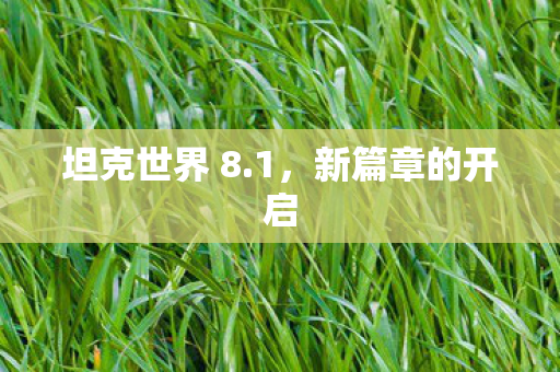 坦克世界 8.1,新篇章的开启 坦克世界 8.1,新篇章的开启