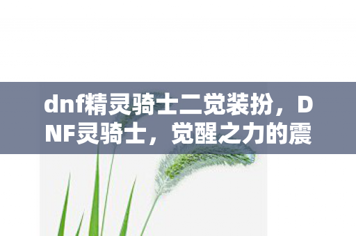 dnf精灵骑士二觉装扮,DNF灵骑士,觉醒之力的震撼体验 dnf精灵骑士二觉装扮,DNF灵骑士,觉醒之力的震撼体验