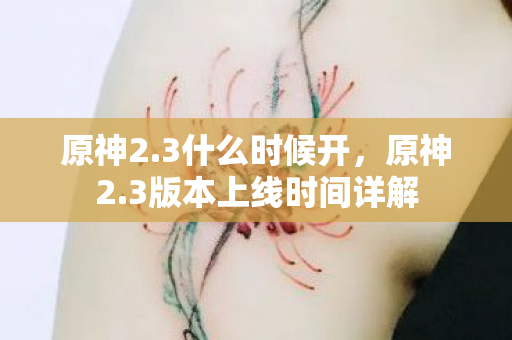 原神2.3什么时候开,原神2.3版本上线时间详解 原神2.3什么时候开,原神2.3版本上线时间详解