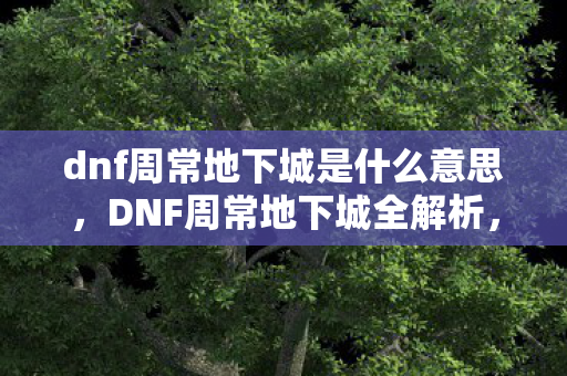 dnf周常地下城是什么意思,DNF周常地下城全解析,挑战与机遇并存 dnf周常地下城是什么意思,DNF周常地下城全解析,挑战与机遇并存