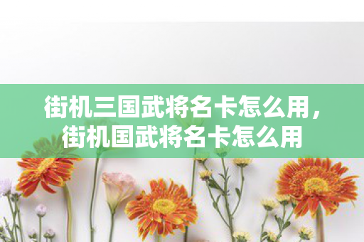 街机三国武将名卡怎么用，街机国武将名卡怎么用