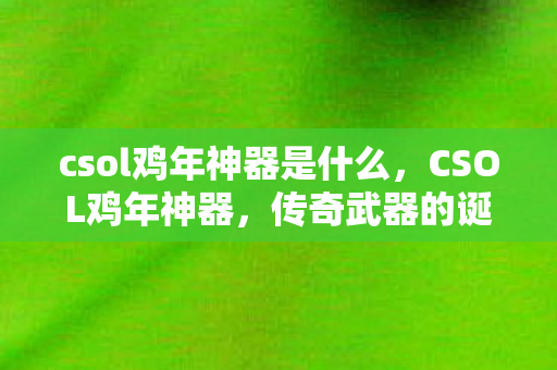csol鸡年神器是什么,CSOL鸡年神器,传奇武器的诞生与影响 csol鸡年神器是什么,CSOL鸡年神器,传奇武器的诞生与影响