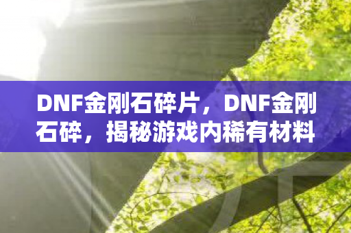 DNF金刚石碎片，DNF金刚石碎，揭秘游戏内稀有材料的珍贵价值与应用