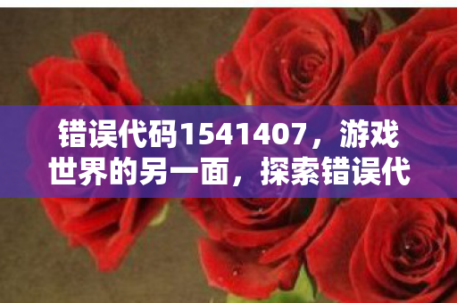 错误代码1541407，游戏世界的另一面，探索错误代码154140677的深层含义