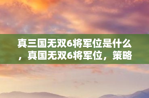真三国无双6将军位是什么,真国无双6将军位,策略与智慧的碰撞 真三国无双6将军位是什么,真国无双6将军位,策略与智慧的碰撞