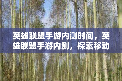 英雄联盟手游内测时间,英雄联盟手游内测,探索移动端的全新游戏体验 英雄联盟手游内测时间,英雄联盟手游内测,探索移动端的全新游戏体验
