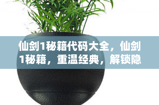 仙剑1秘籍代码大全，仙剑1秘籍，重温经典，解锁隐藏剧情