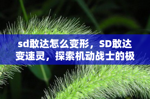 sd敢达怎么变形，SD敢达变速灵，探索机动战士的极速之旅