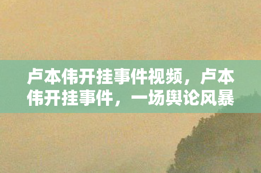 卢本伟开挂事件视频,卢本伟开挂事件,一场舆论风暴的启示 卢本伟开挂事件视频,卢本伟开挂事件,一场舆论风暴的启示
